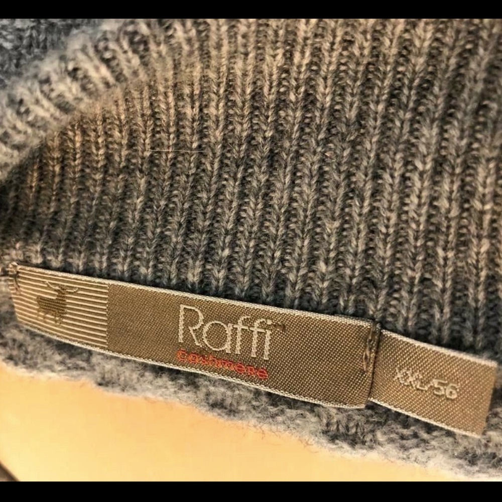 Raffi Mens Sweater Pullover Cable Knitted Gray XXL - Picture 8 of 8